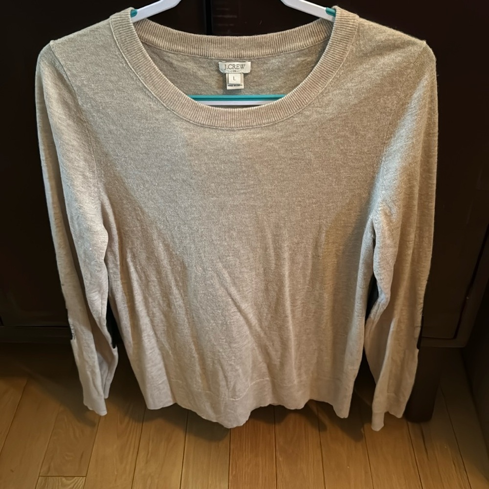 J. Crew long sleeve elbow patch wool sweater